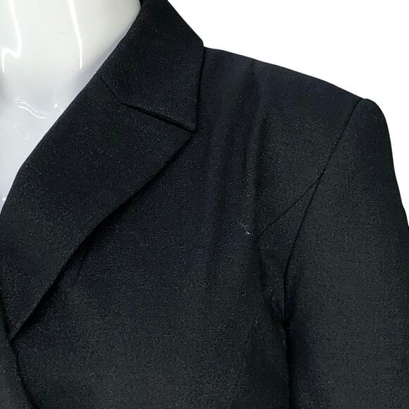 State Of Claude Montana Blazer Womens 12 Black Double Breasted Wool Blend Jacket - Picture 4 of 16